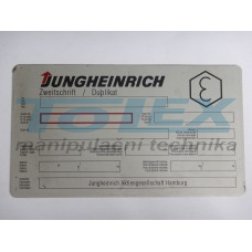 výrobní štítek Jungheinrich